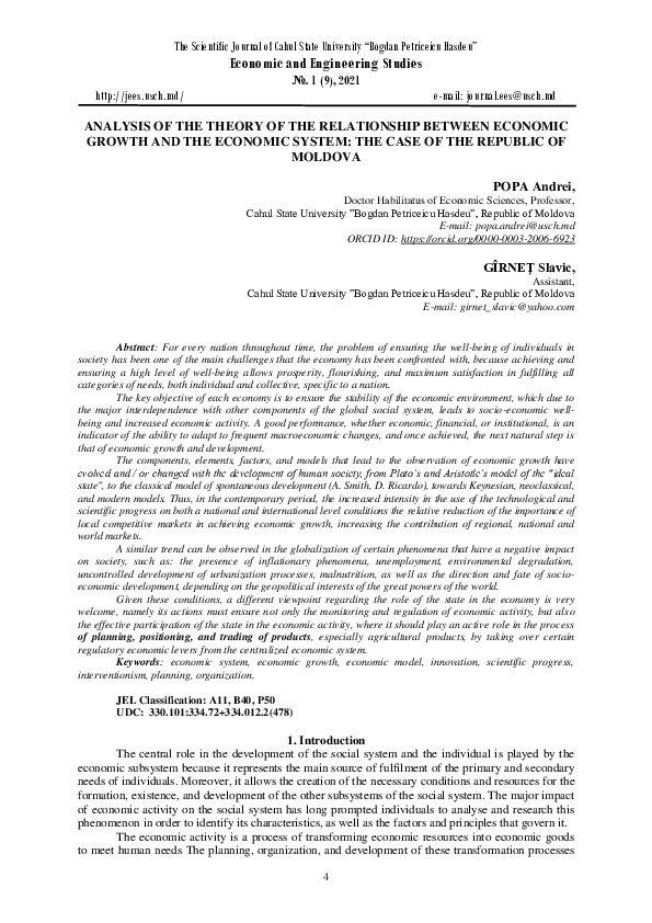 (PDF) ANALYSIS OF THE THEORY OF THE RELATIONSHIP BETWEEN ECONOMIC ...