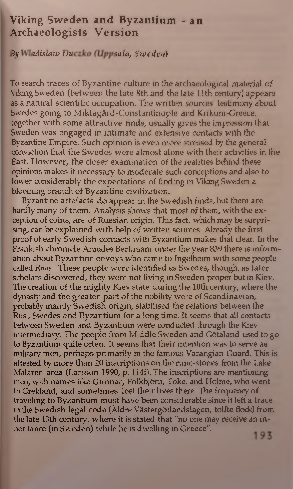(PDF) Viking Sweden and Byzantium - an Archaeologists Version