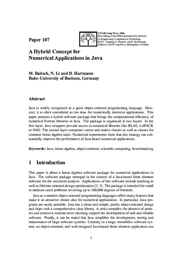 (PDF) A Hybrid Concept for Numerical Applications in Java
