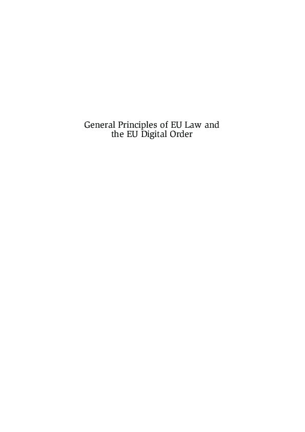 (PDF) General Principles of EU Law and the EU Digital Order