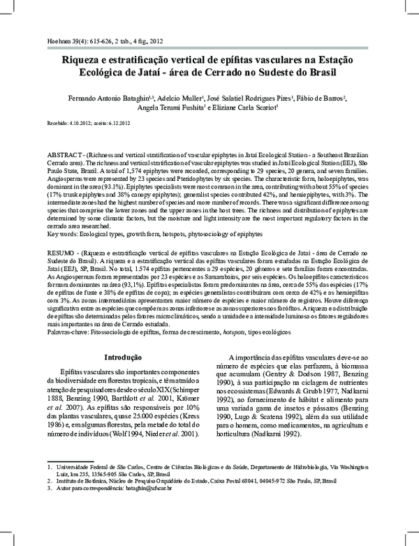 (PDF) Richness and vertical stratification of vascular epiphytes in ...
