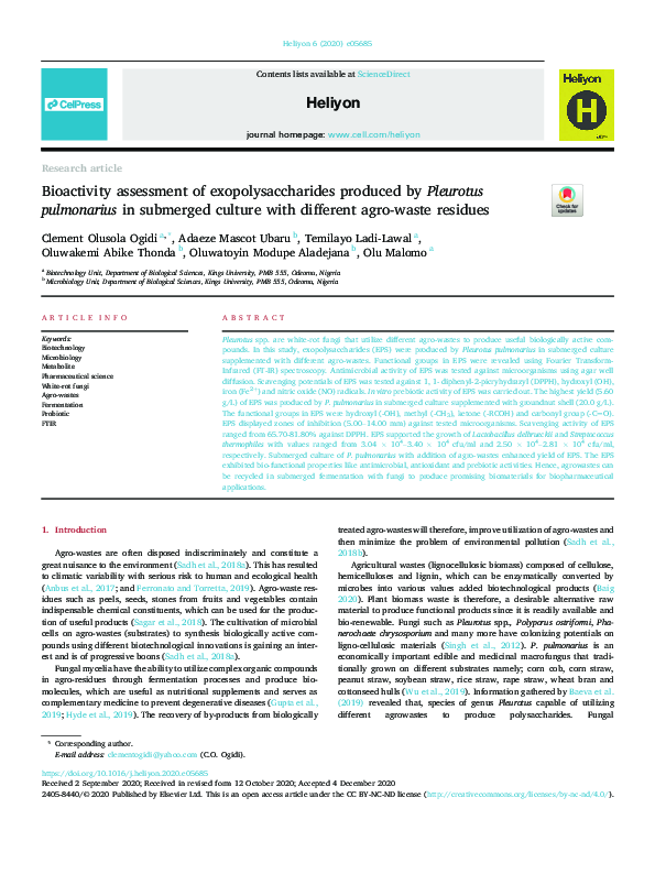 (PDF) Bioactivity assessment of exopolysaccharides produced by ...