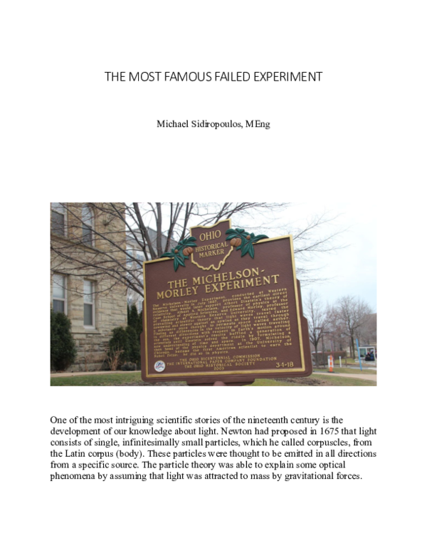 (PDF) THE MOST FAMOUS FAILED EXPERIMENT