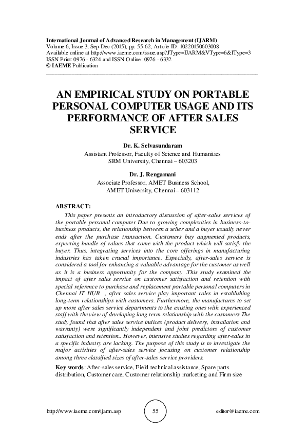 (PDF) AN EMPIRICAL STUDY ON PORTABLE PERSONAL COMPUTER USAGE AND ITS ...