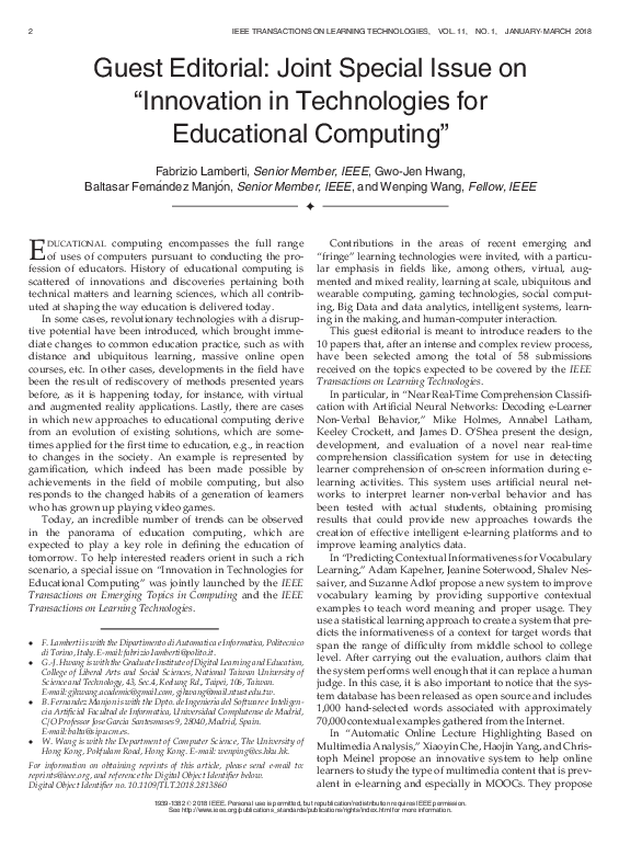 (PDF) Guest Editorial: Joint Special Issue on Innovation in ...