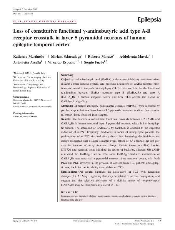(PDF) Loss of constitutive functional γ-aminobutyric acid type A-B ...