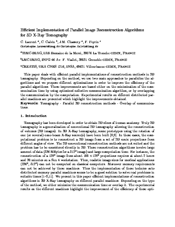 (PDF) Efficient Implementation of Parallel Image Reconstruction ...