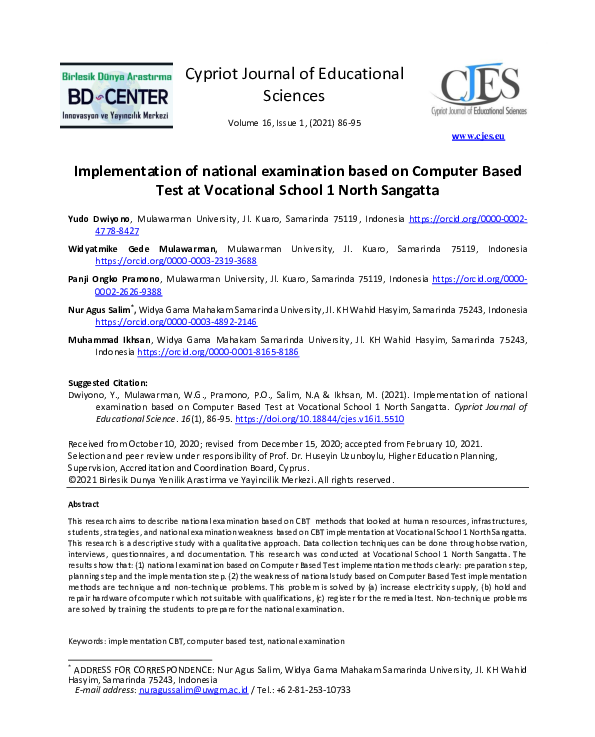 (PDF) Implementation of national examination based on Computer Based ...