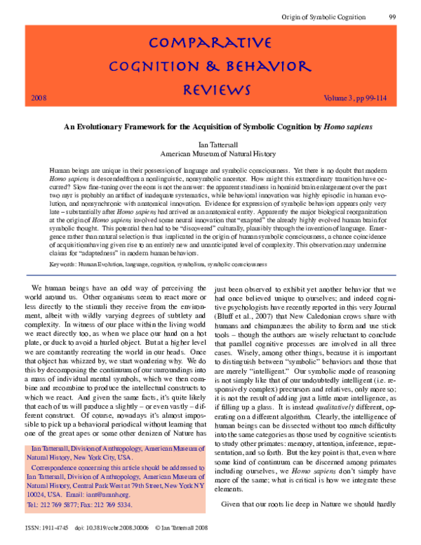 (PDF) An Evolutionary Framework for the Acquisition of Symbolic ...