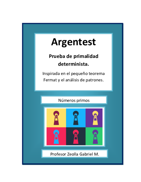 (PDF) Nuevo algoritmo de prueba de primalidad Argentest