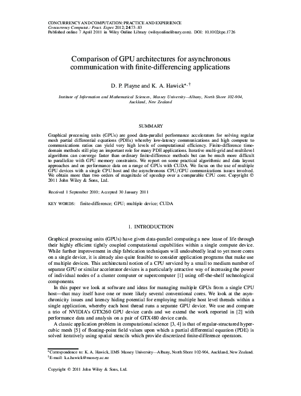 (PDF) Comparison of GPU architectures for asynchronous communication ...