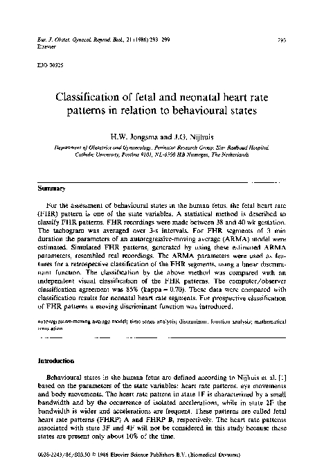 (PDF) Classification of fetal and neonatal heart rate patterns in ...