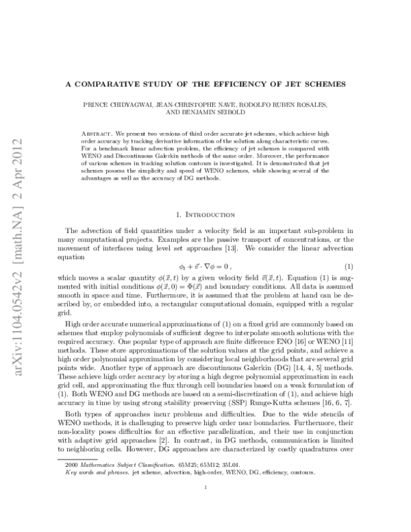 (PDF) A comparative study of the efficiency of jet schemes