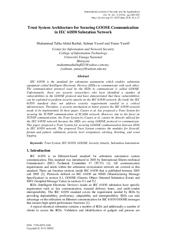 (PDF) Trust System Architecture for Securing GOOSE Communication in IEC ...