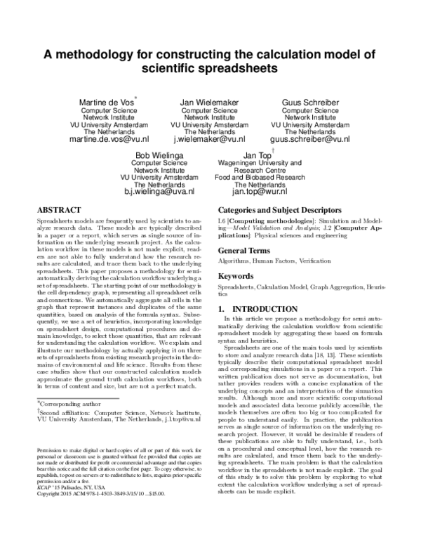 (PDF) A methodology for constructing the calculation model of ...