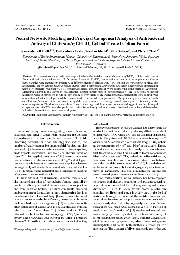(PDF) Neural network modeling and principal component analysis of ...