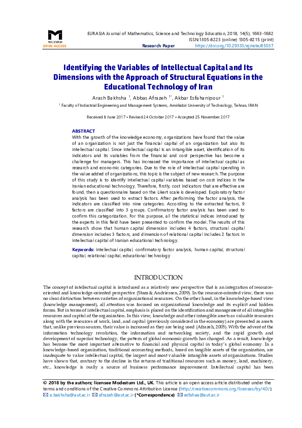 (PDF) Identifying the Variables of Intellectual Capital and Its ...