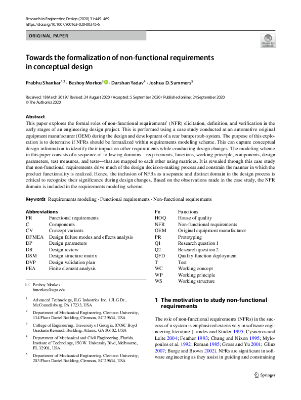 (PDF) Towards the formalization of non-functional requirements in ...