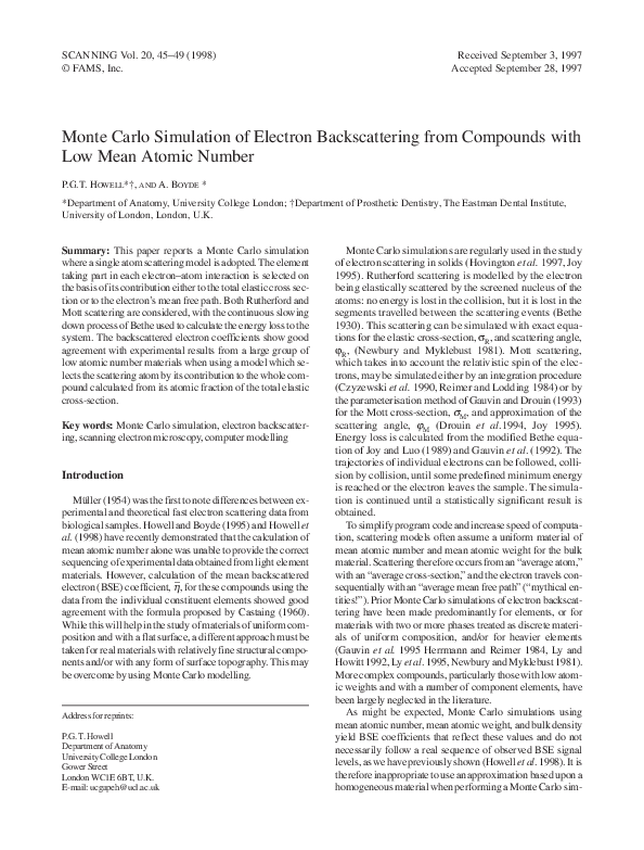 (PDF) Monte Carlo simulation of electron backscattering from compounds ...