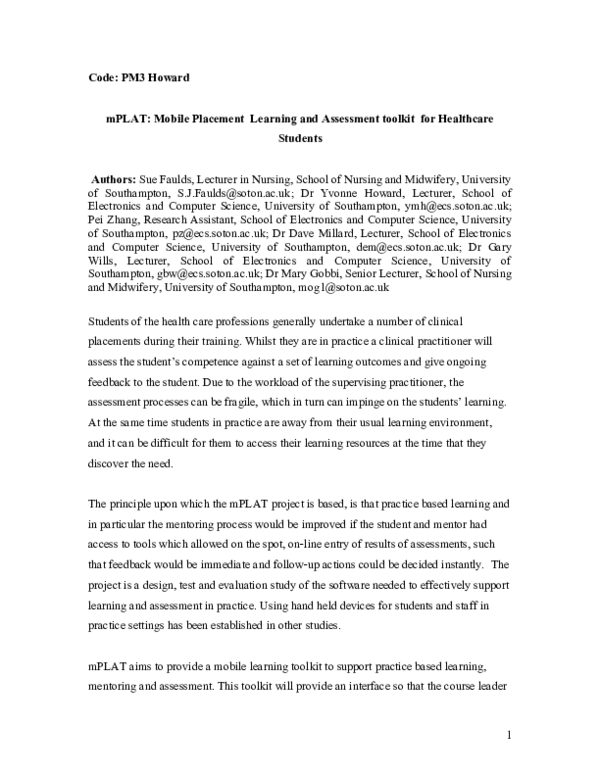 (DOC) mPLAT Mobile Placement Learning and Assessment toolkit for ...