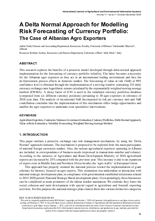 (PDF) A Delta Normal Approach for Modelling Risk Forecasting of ...