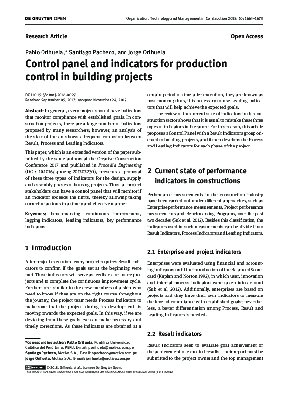 (PDF) Control panel and indicators for production control in building ...