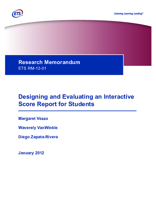 (PDF) Designing and evaluating an interactive score report for students