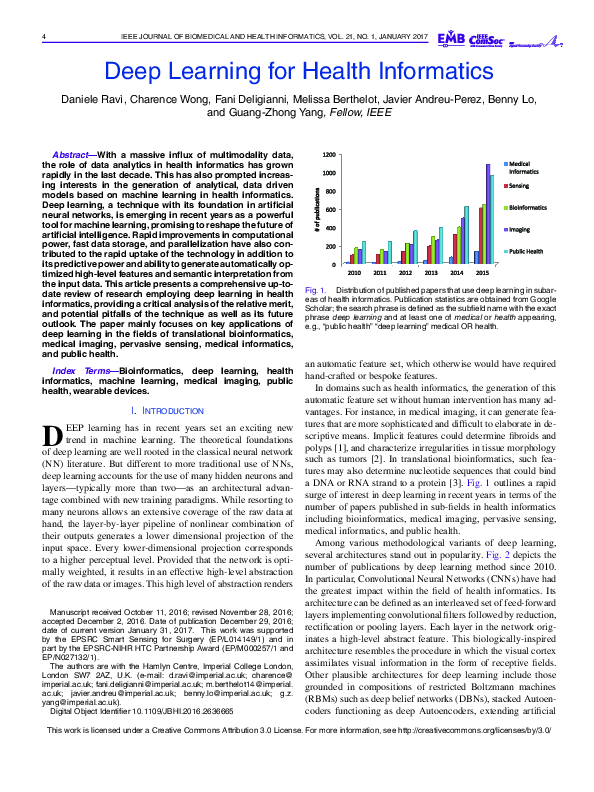 (PDF) Deep Learning for Health Informatics