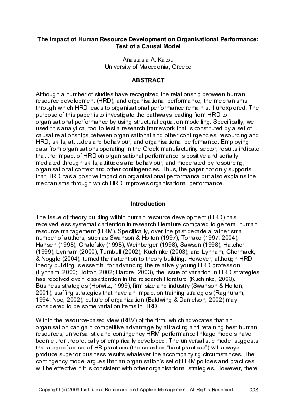 (PDF) The Impact of Human Resource Development on Organisational ...