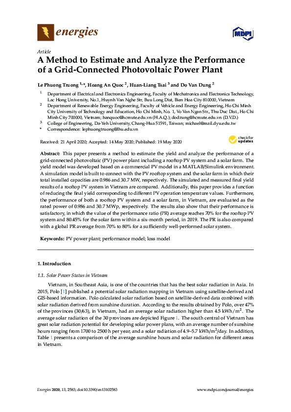 (PDF) A Method to Estimate and Analyze the Performance of a Grid ...