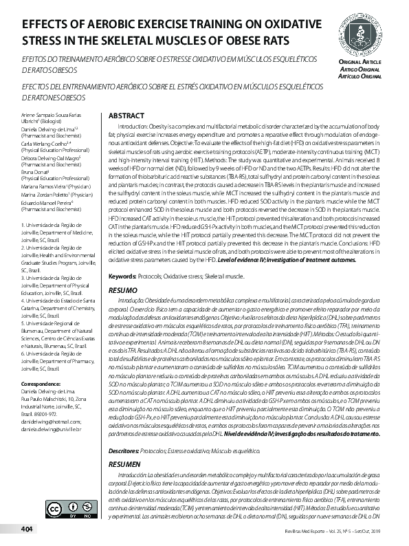(PDF) Effects of Aerobic Exercise Training on Oxidative Stress in the ...