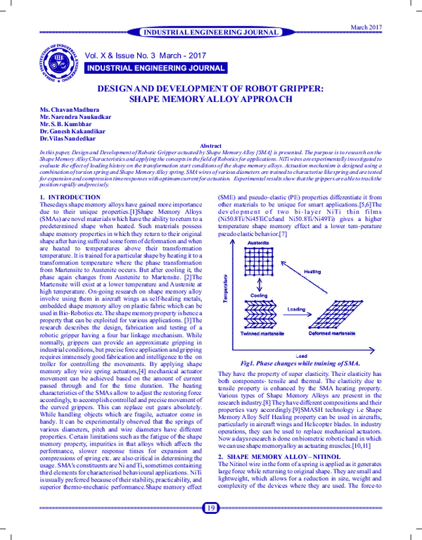 (PDF) Design and Development of Robot Gripper: Shape Memory Alloy Approach