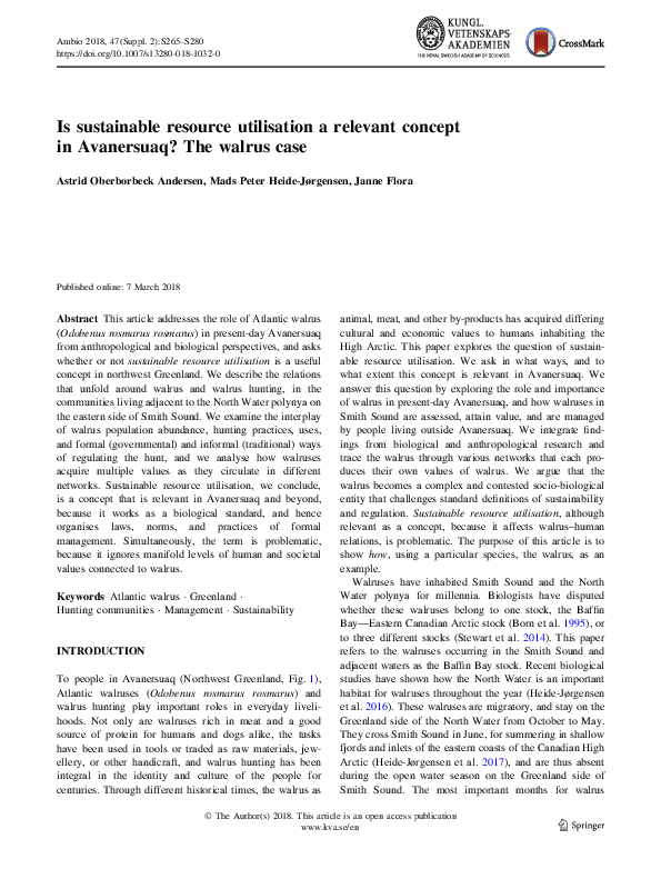 (PDF) Is sustainable resource utilisation a relevant concept in ...