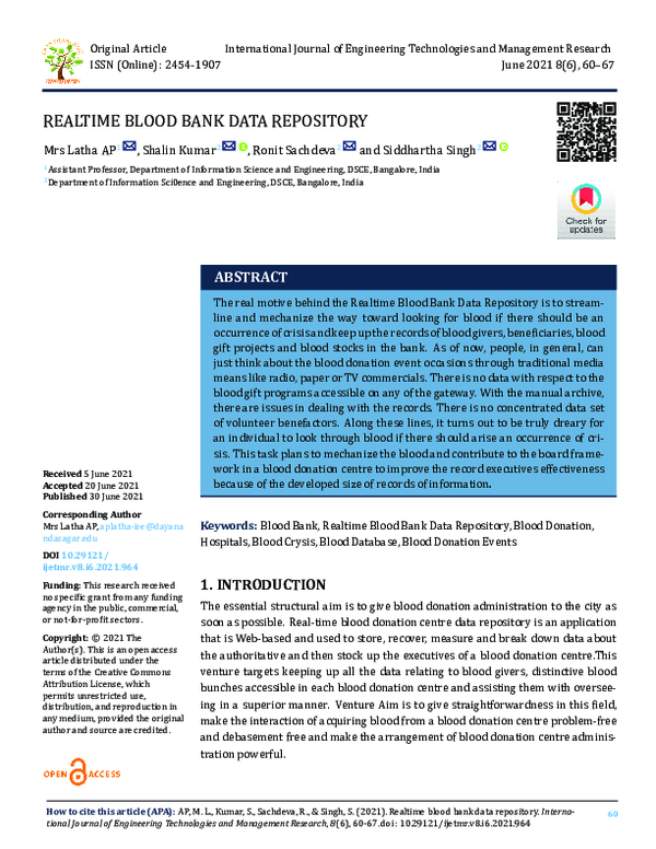 (PDF) REALTIME BLOOD BANK DATA REPOSITORY