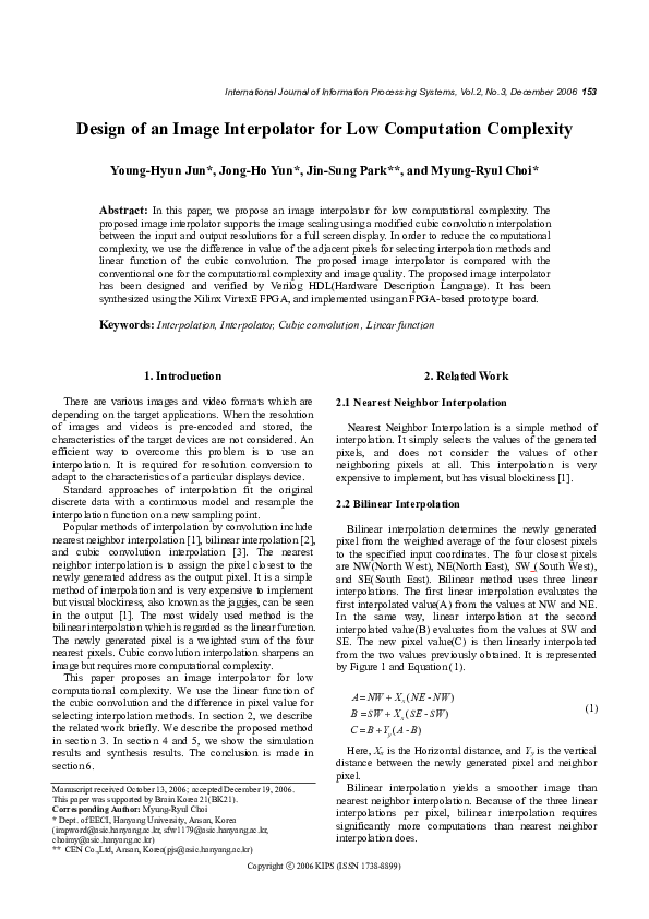 (PDF) Design of an Image Interpolator for Low Computation Complexity