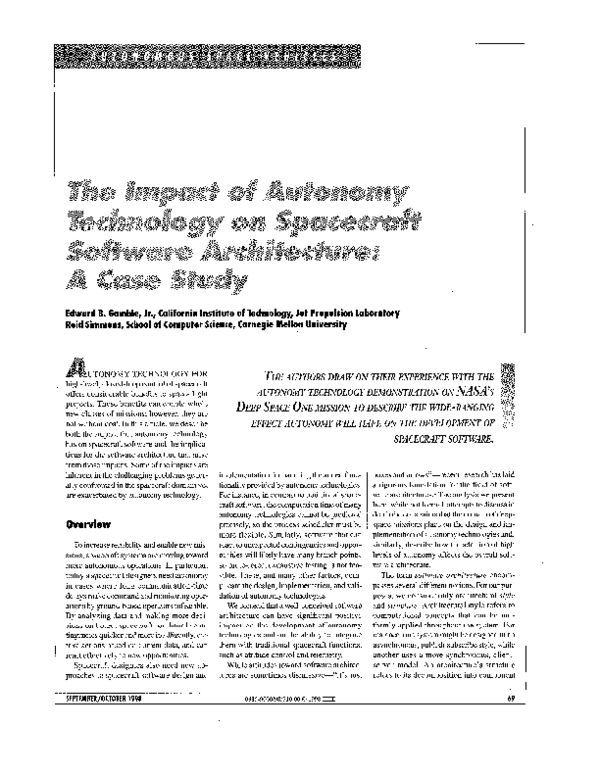 (PDF) The impact of autonomy technology on spacecraft software ...