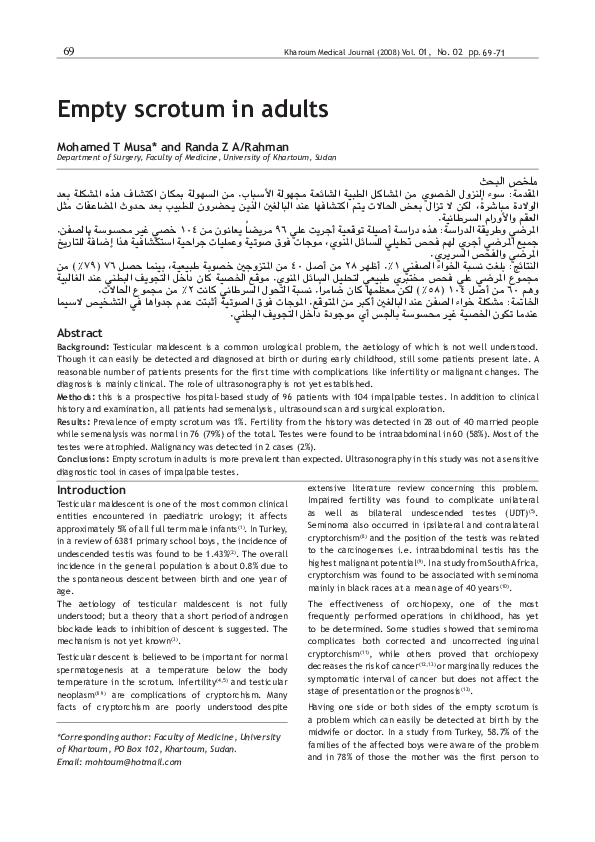 (PDF) Empty scrotum in adults