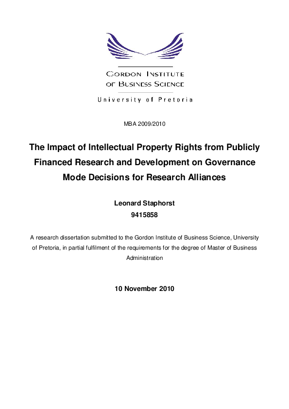 (PDF) The Impact of Intellectual Property Rights from Publicly Financed ...