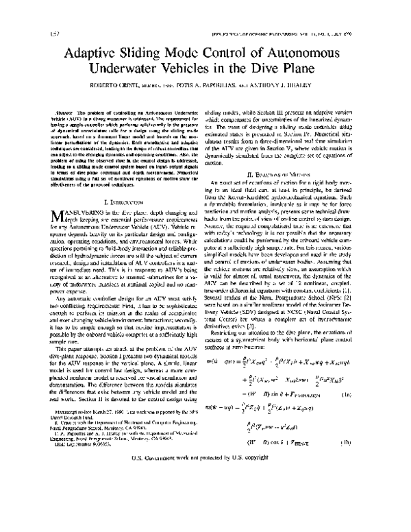 (PDF) Adaptive sliding mode control of autonomous underwater vehicles ...