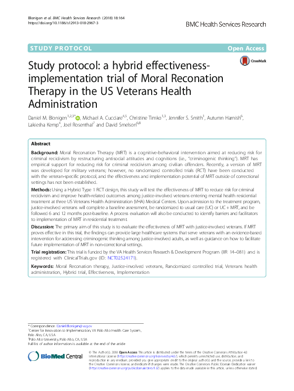 (PDF) Study protocol: a hybrid effectiveness-implementation trial of ...