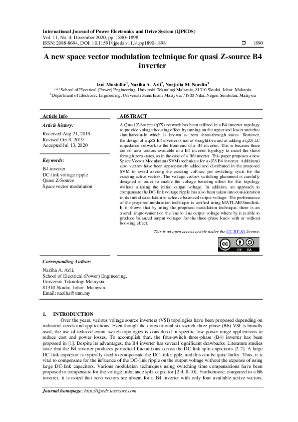 (PDF) A new space vector modulation technique for quasi Z-source B4 ...