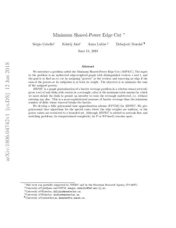 (PDF) Minimum shared‐power edge cut