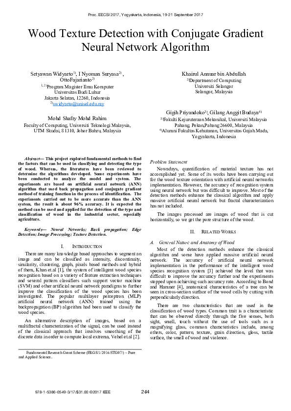 (PDF) Wood Texture Detection with Conjugate Gradient Neural Network ...