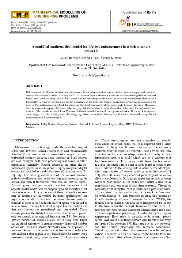 (PDF) A modified mathematical model for lifetime enhancement in ...