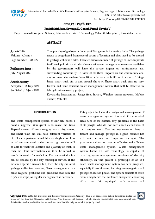 (PDF) Smart Trash Bin