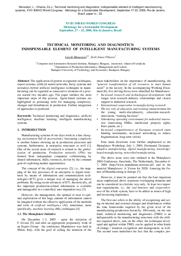 (PDF) Technical monitoring and diagnostics: Indispensable element of ...