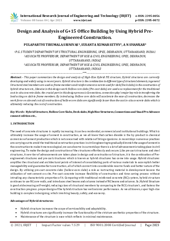 (PDF) IRJET- Design and Analysis of G+15 Office Building by Using ...