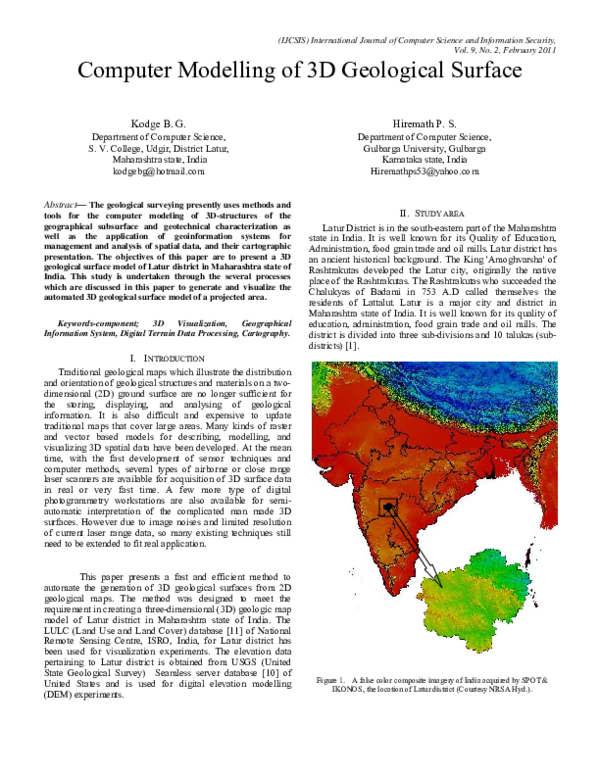 (PDF) Computer Modelling of 3D Geological Surface