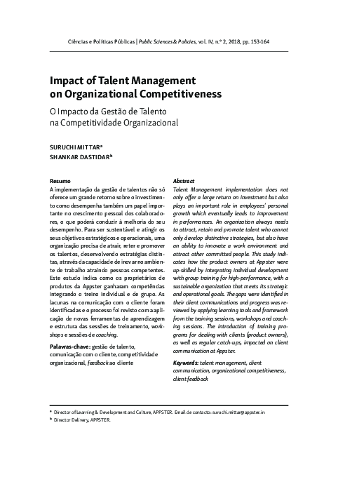 (PDF) Impact of Talent Management on Organizational Competitiveness