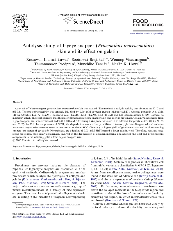 (PDF) Autolysis study of bigeye snapper (Priacanthus macracanthus) skin ...